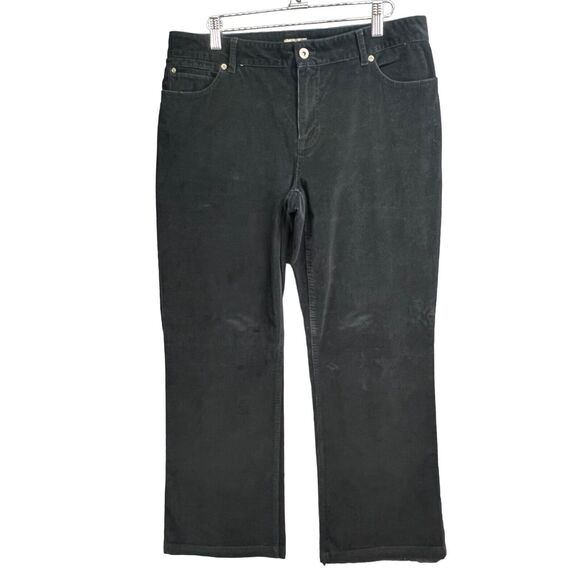 J Jill Corduroy Boot Cut Pants Size 10 Black Pockets Lightweight Stretch Comfort - Picture 1 of 13